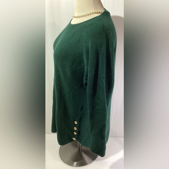 Michael Kors Woman’s Sweater Top Size M Color Green Long Sleeves Knit - Picture 3 of 12